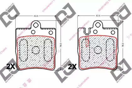 Комплект тормозных колодок DJ PARTS BP1872